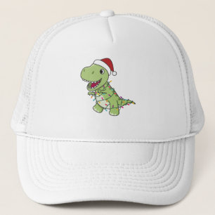 Dinosaur Christmas Snow Winter T-Rex Dino Trucker Hat