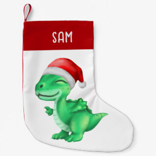 Dinosaur Christmas Stockings   Cute Dinosaur Green
