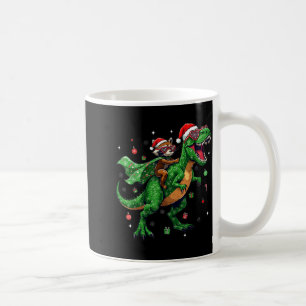 Dinosaur Christmas T Rex Raccoon Santa Holiday Coffee Mug