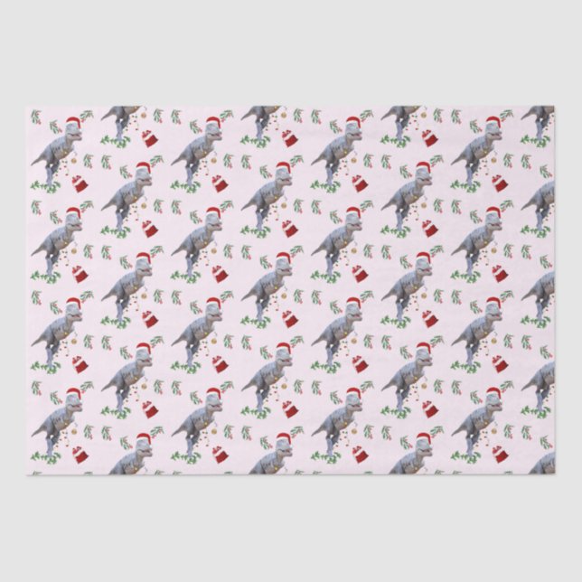 Dinosaur Christmas Tissue Paper (Front)
