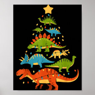 Dinosaur Christmas Tree Dino Trex Dinosaur Lover C Poster