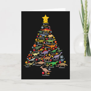 Dinosaur Christmas Tree Dino Trex Paleontologist X Card