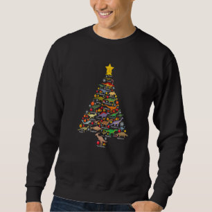 Dinosaur Christmas Tree Dino Trex Paleontologist X Sweatshirt
