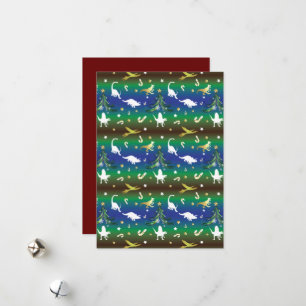 Dinosaur Christmas Tree Holiday Card