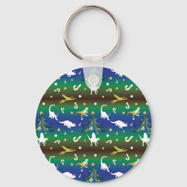 Dinosaur Christmas Tree Key Ring (Front)