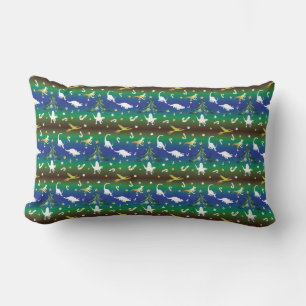 Dinosaur Christmas Tree Lumbar Cushion