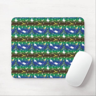 Dinosaur Christmas Tree Mouse Pad