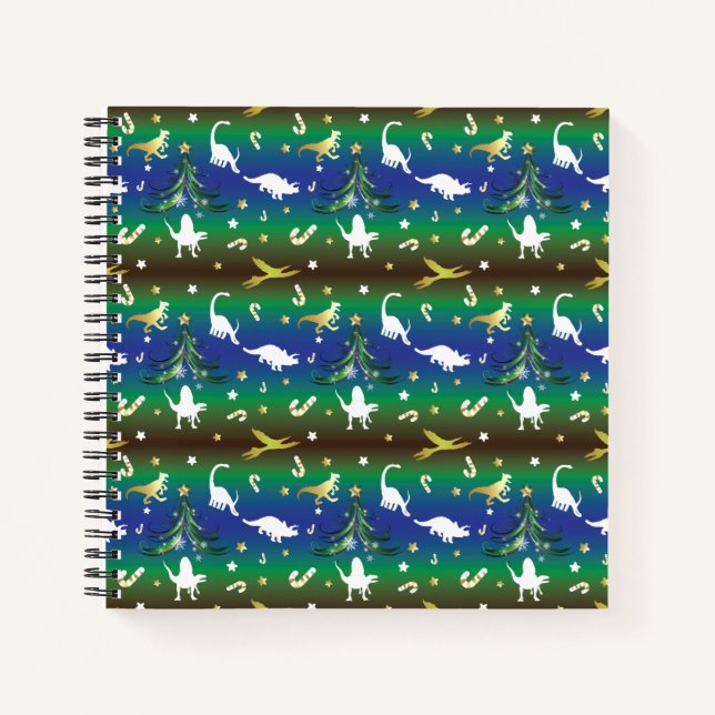 Dinosaur Christmas Tree Notebook (Front)