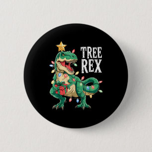 Dinosaur Christmas Tree Rex Pajamas Men Boys Xmas  6 Cm Round Badge