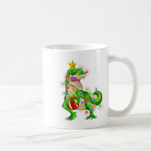 Dinosaur Christmas Tree Rex Pajamas Men Boys Xmas  Coffee Mug