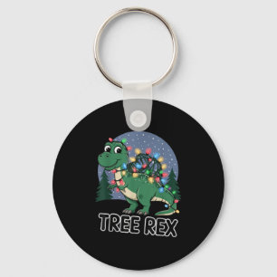 Dinosaur Christmas Tree Rex Pajamas Men Boys Xmas  Key Ring