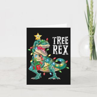 Dinosaur Christmas Tree Rex Pyjamas Men Boys Xmas Card
