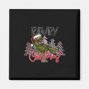Dinosaur Christmas Tree Rex Pyjamas Men Boys Xmas Magnet