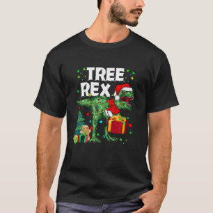 Dinosaur Christmas Tree Rex Pyjamas Men Boys Xmas T-Shirt