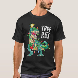 Dinosaur Christmas Tree Rex Pyjamas Men Boys Xmas  T-Shirt