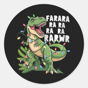 Dinosaur Christmas Tree Rex Xmas Gifts Classic Round Sticker
