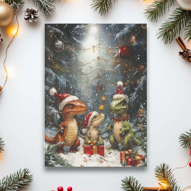Dinosaur Christmas Tyrannosaur  Card (Creator Uploaded)
