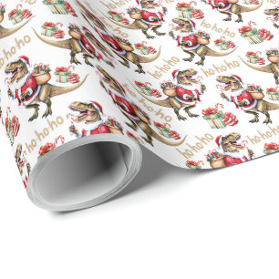 Dinosaur Christmas Wrapping Paper