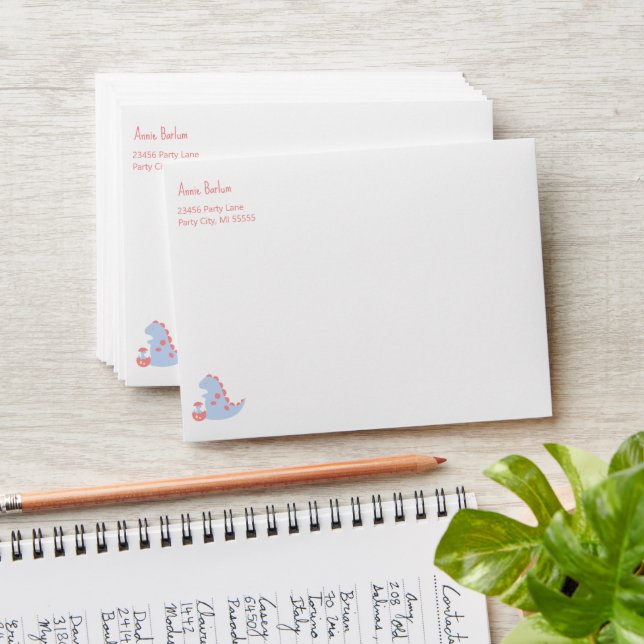 Dinosaur Circus A2 fits 4.25" x 5.6" Card Envelope (Stacked)