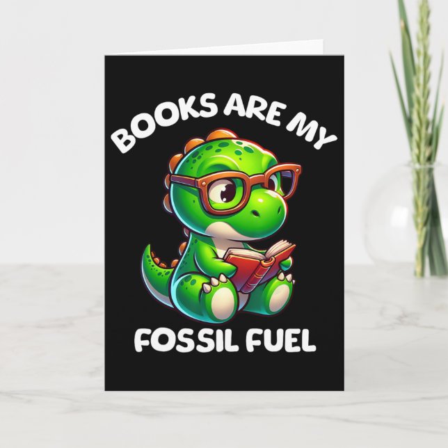 Dinosaur Ck To School Reading Books Funny Quote  Card (Front)