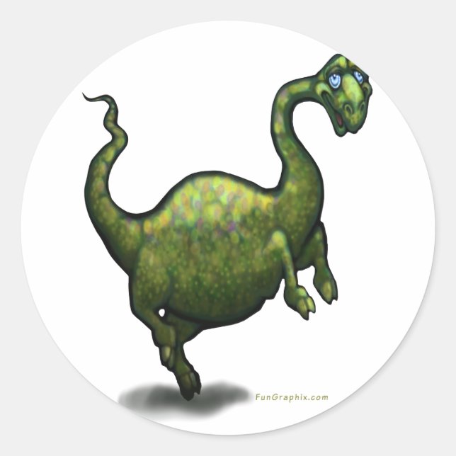 Dinosaur Classic Round Sticker (Front)