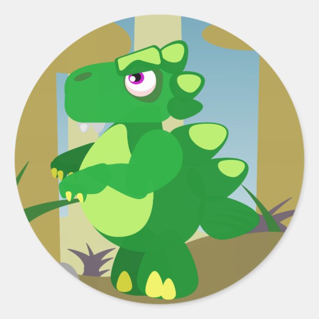 Dinosaur Classic Round Sticker (Front)