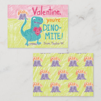 Dinosaur Classroom Valentine Note Card