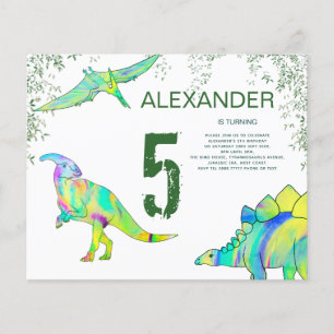 Dinosaur colourful Birthday Party budget Flyer