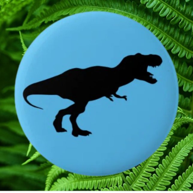 Dinosaur Colourful Blue 6 Cm Round Badge (Bring your dream party to life with our selection of quality Dinosaur themed party supplies )