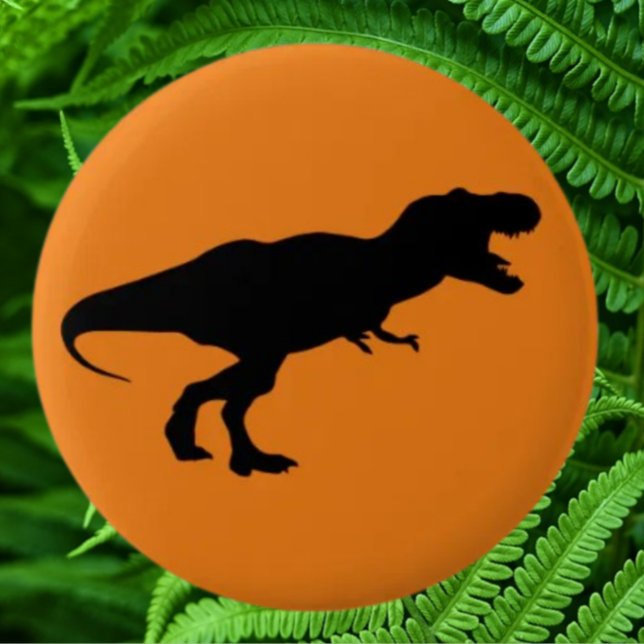 Dinosaur Colourful Orange 6 Cm Round Badge (Bring your dream party to life with our selection of quality Dinosaur themed party supplies )