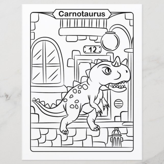 Dinosaur Colouring Page - Carnotaurus (Front)