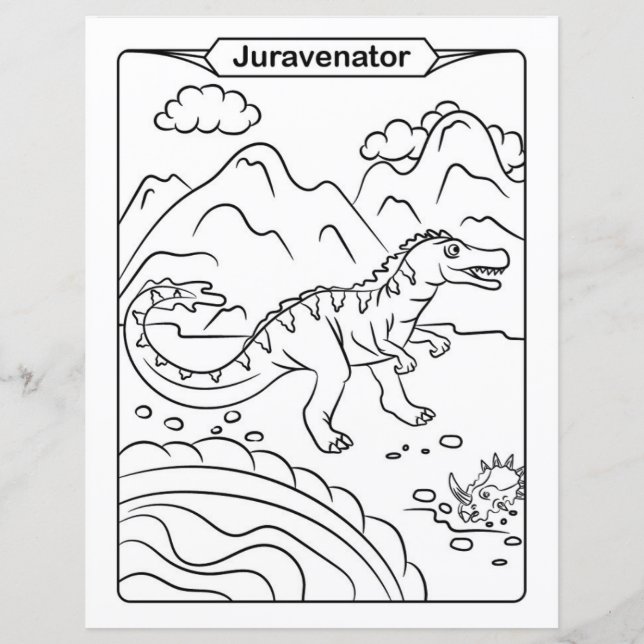 Dinosaur Colouring Page - Juravenator (Front)