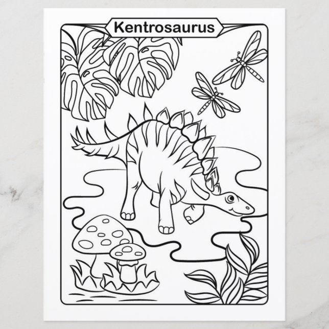 Dinosaur Colouring Page - Kentrosaurus (Front)