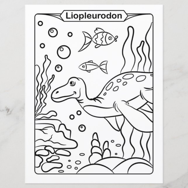 Dinosaur Colouring Page - Liopleurodon (Front)