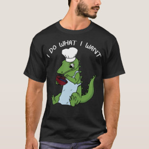 Dinosaur Cooking Cooking Ironic Dino cake T-Shirt