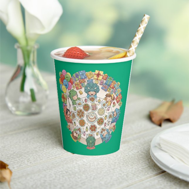 Dinosaur Costume Children's Party Paper Cups (Insitu)