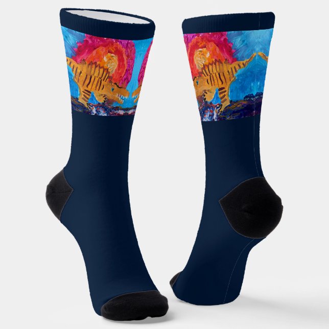 Dinosaur Crew Socks (Angled)