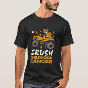 Dinosaur Crush Childhood Cancer Awareness Monster  T-Shirt
