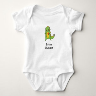dinosaur customised baby boy baby grow baby bodysuit