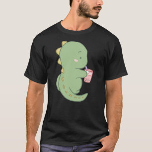 Dinosaur Cute Boba Tea Kawaii Anime Japanese Neko T-Shirt