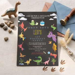 Dinosaur / Cute Dino Boy Birthday Invitation