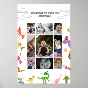 Dinosaur / Cute Dino Boy Birthday Poster