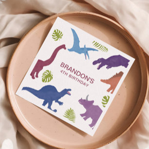 Dinosaur Cute Dino Kid Birthday Party Napkin