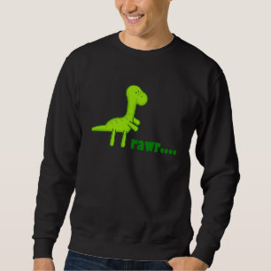 Dinosaur Cute Little Green Dino Says Rawr Sweatshirt