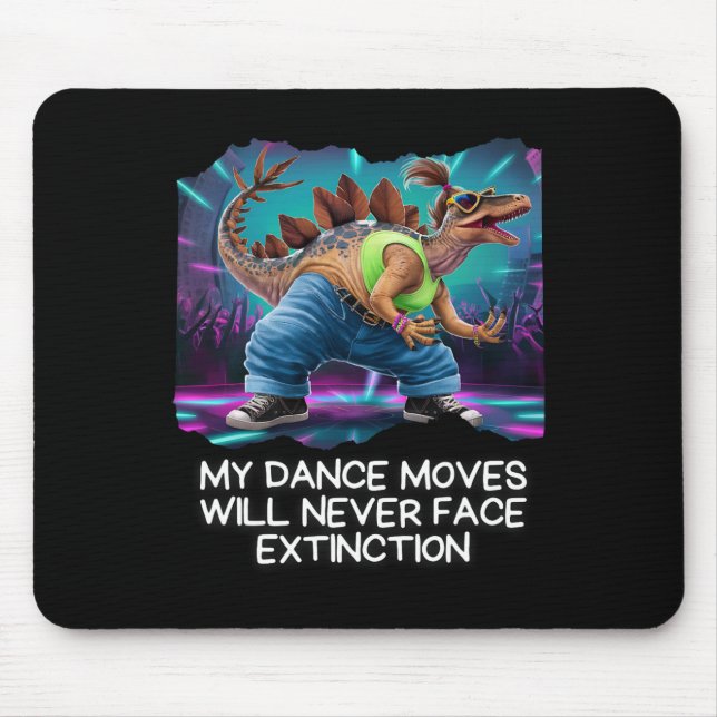 Dinosaur Dance Funny Dancing Dino  Mouse Pad (Front)