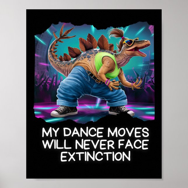 Dinosaur Dance Funny Dancing Dino  Poster (Front)