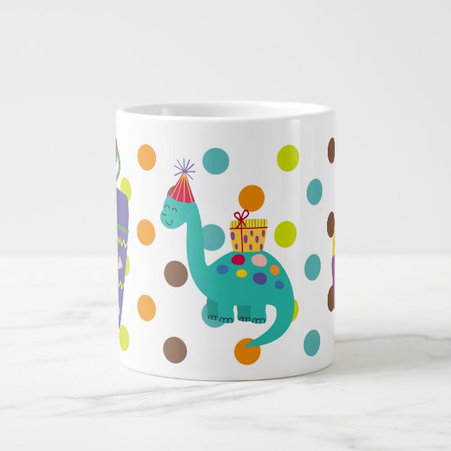 Dinosaur Delight: Roar-iffic Coffee Mug! Large Coffee Mug (Front)