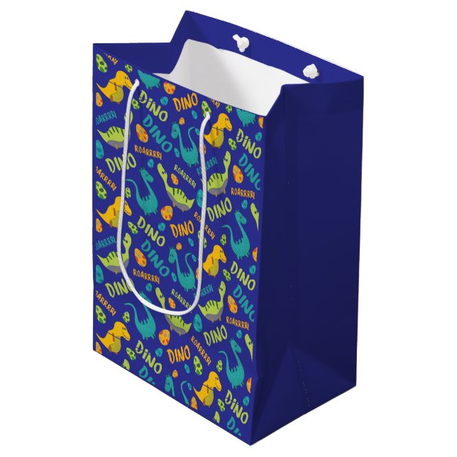 Dinosaur Design  Medium Gift Bag (Front Angled)