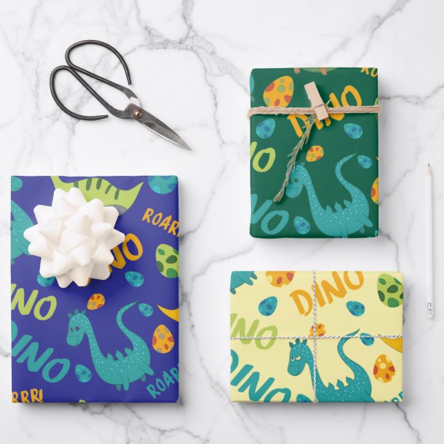 Dinosaur Design Wrapping Paper (Front)