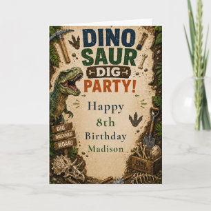 Dinosaur Dig Birthday Card